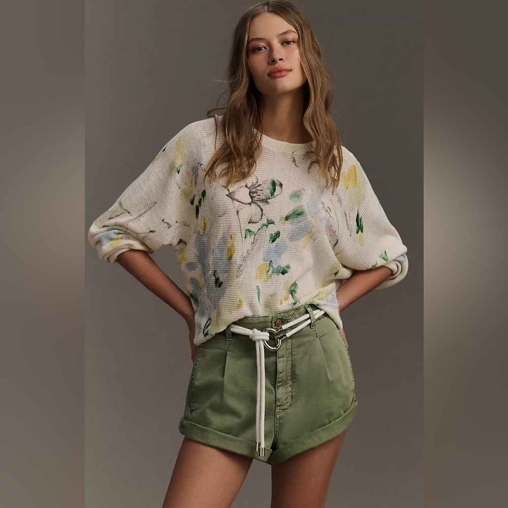 Anthropologie Printed-Linen Pullover Sweater - Picture 10 of 10